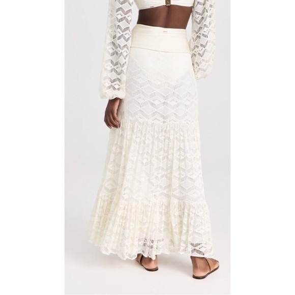 PatBo Crochet Midi Skirt Ivory Size Small/Pequeno - Picture 5 of 13